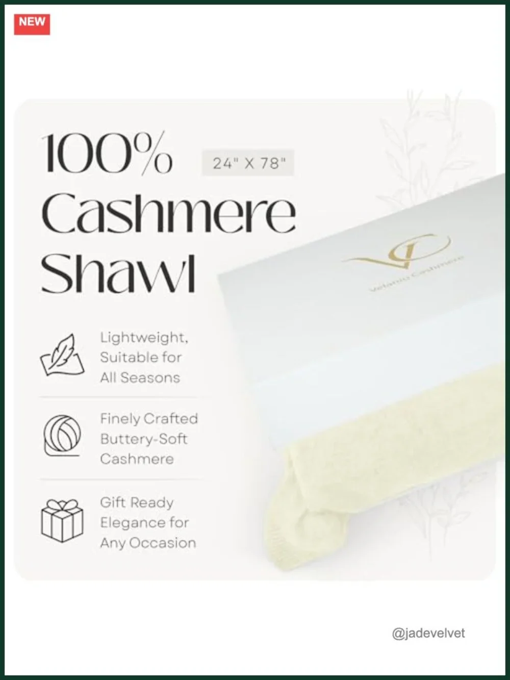 Luxury Cashmere Wrap Scarf Stole Knitted Shawl for Women